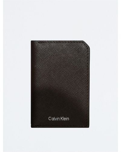 Calvin Klein Refined Saffiano Compact Bifold Wallet - Black