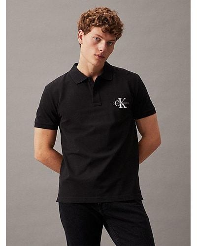 Calvin Klein Poloshirt mit Monogramm - Schwarz
