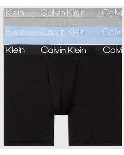 Calvin Klein 3-pack Boxers Lang - Modern Structure - Blauw