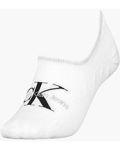 Calvin Klein Logo Invisible Socks - - White - Women - One Size - Wit