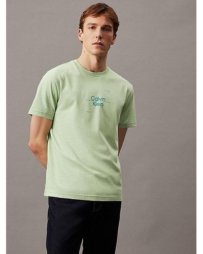 Calvin Klein Camiseta con estampado gráfico lineal - Verde