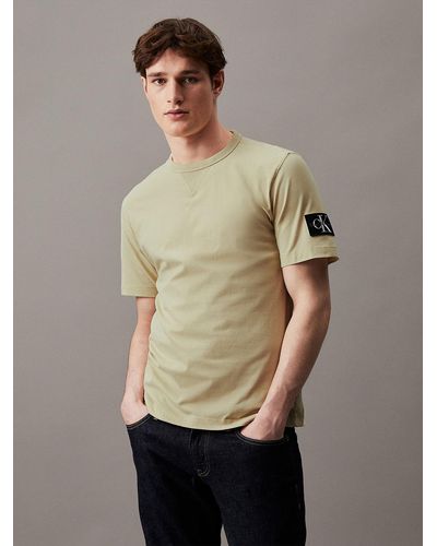 Calvin Klein Cotton Badge T-shirt - Natural