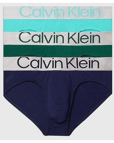 Calvin Klein 3-pack Slips - Steel Cotton - Blauw