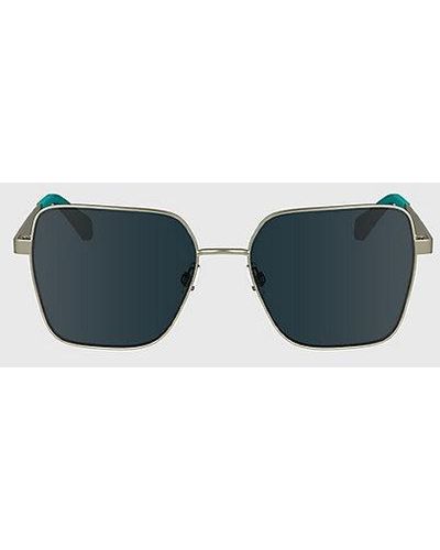 Calvin Klein Quadratische Sonnenbrille CKJ24201S - Blau