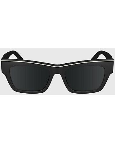 Calvin Klein Aangepaste Rechthoekige Zonnebril Ckj24602s - Zwart