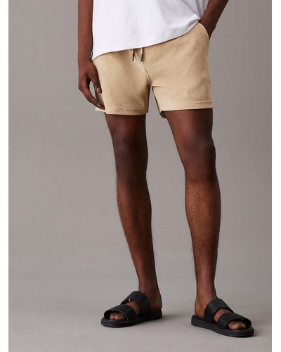 Calvin Klein Towelling Shorts - Natural