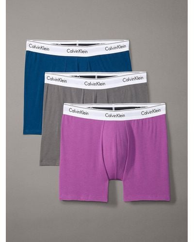 Calvin Klein Lot de 3 boxers longs - Modern Cotton - Violet