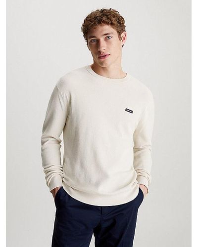 Calvin Klein Jersey de punto texturizado - Blanco