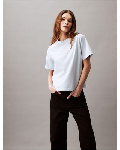 Calvin Klein Relaxed Fit Standard Logo Crewneck T-shirt - Gray