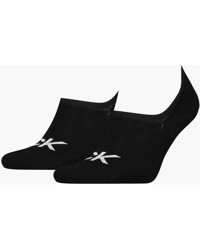 Calvin Klein Lot de 2 paires de chaussettes invisibles avec logo - Noir