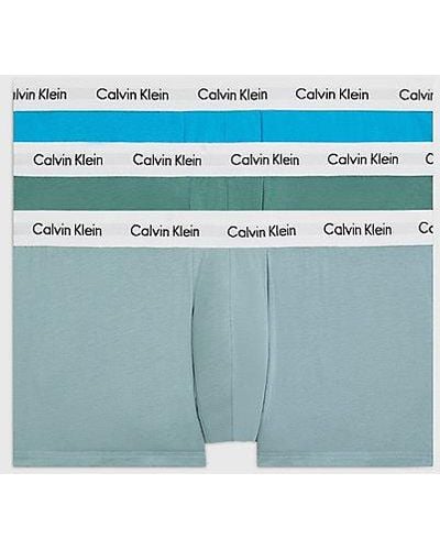 Calvin Klein 3er-Pack Hüft-Shorts in großen Größen - Cotton Stretch - Blau