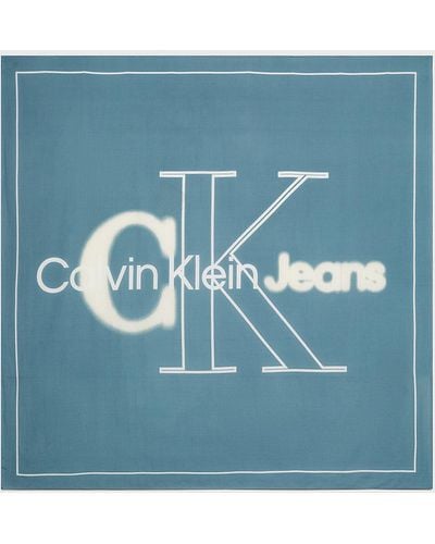 Calvin Klein Écharpe avec logo - Bleu