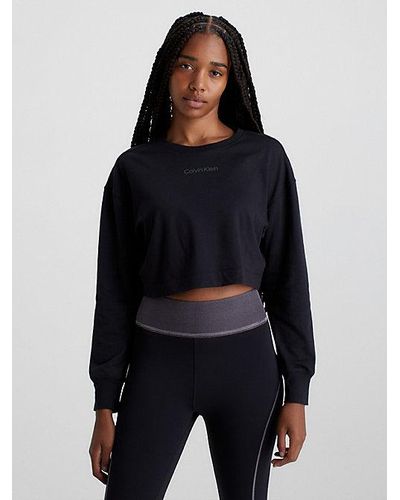 Calvin Klein Camiseta de manga larga para el gimnasio - Negro