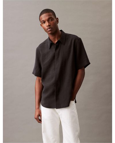 Calvin Klein Textured Classic Button-down Shirt - Multicolor