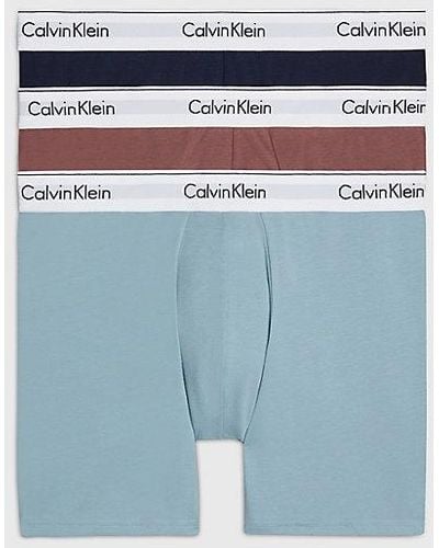 Calvin Klein 3-pack Boxers Lang - Modern Cotton - Blauw