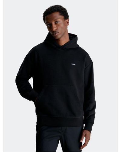 Black calvin klein hoodie mens sales