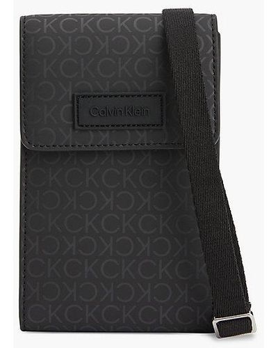 Calvin Klein Bandolera para el móvil con logo - Negro