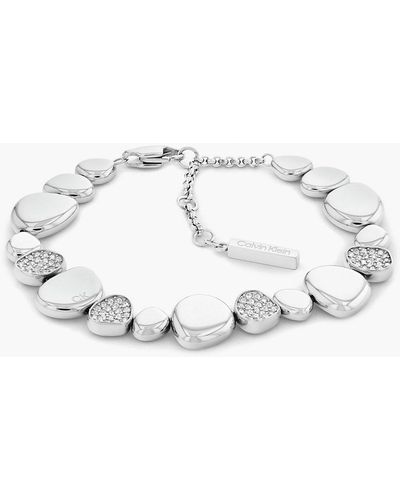 Calvin Klein Stainless Steel Crystal Pebble Bracelet - Metallic
