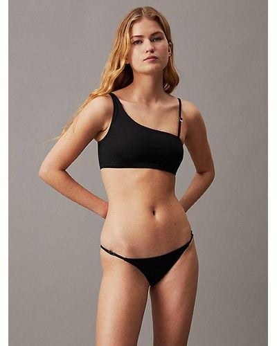 Calvin Klein Bralette Bikini-Top - CK Micro Belt - Braun