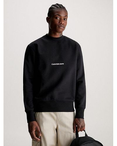 Calvin Klein Relaxed Sweatshirt Met Logo - Zwart