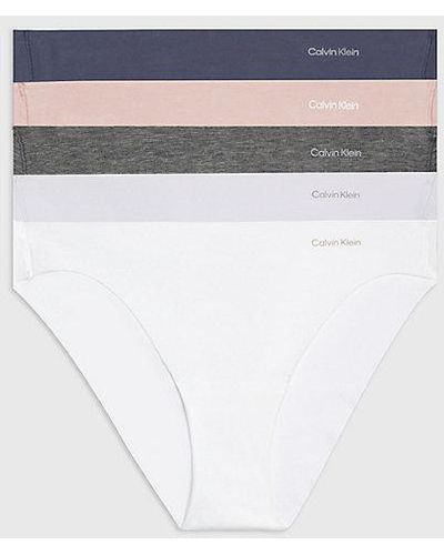 Calvin Klein Pack de 5 braguitas clásicas - Invisibles Cotton - Azul