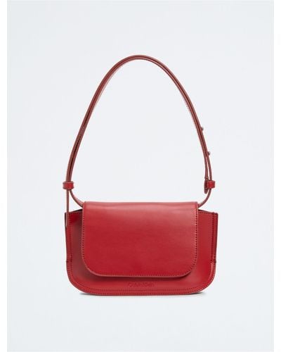 Calvin Klein Elemental Mini Flap Messenger Bag - Red