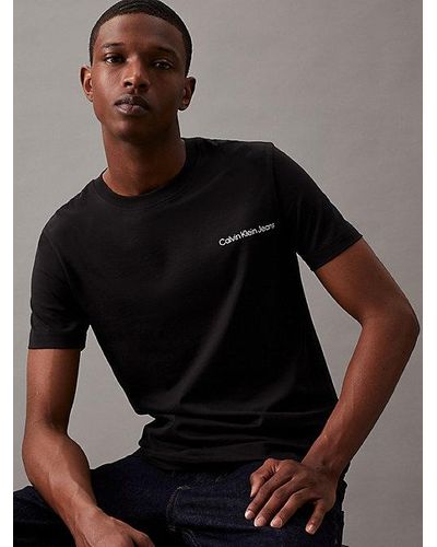 Calvin Klein Slim T-shirt Met Logo - Zwart
