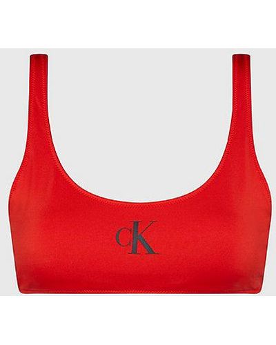 Calvin Klein Bralette-Bikini-Top - CK Monogram - Rot