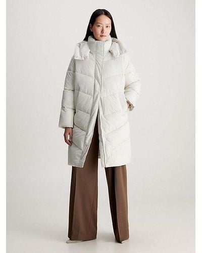 Calvin Klein Wattierter Oversized Mantel - Weiß