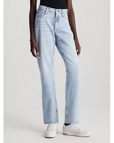 Calvin Klein Low Rise Straight Jeans - Azul