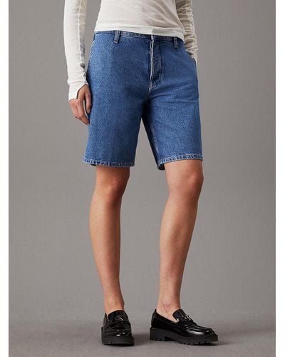 Calvin Klein 90's Straight Denim Shorts - Blue
