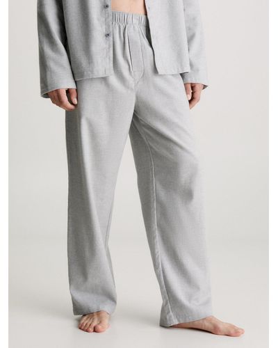 Calvin Klein Pantalon de pyjama en flanelle - Gris