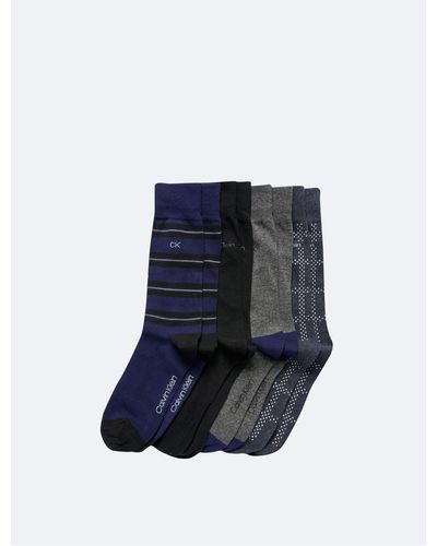 Calvin Klein 4-pack Dress Crew Socks - Blue