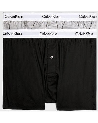 Calvin Klein 2 Pack Slim Fit Boxers - Modern Cotton - - Multi - Men - M - Schwarz