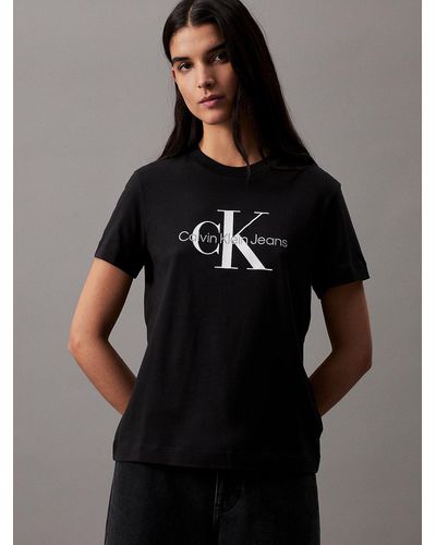 Calvin Klein T-shirt avec monogramme - Noir