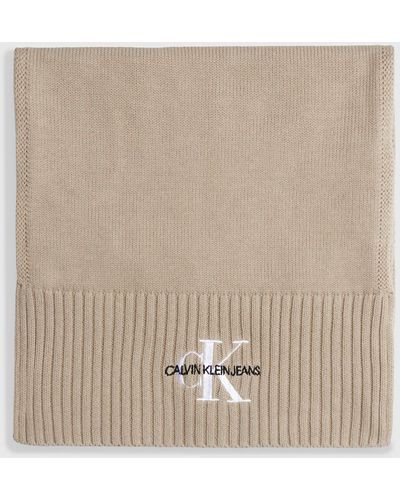 Calvin Klein Écharpe en coton avec logo - Neutre