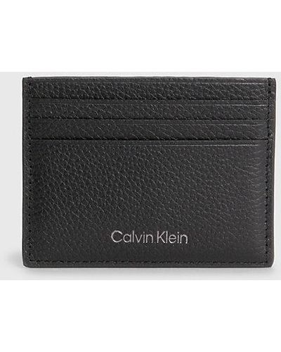 Calvin Klein Leather Cardholder - - Black - Men - One Size - Zwart