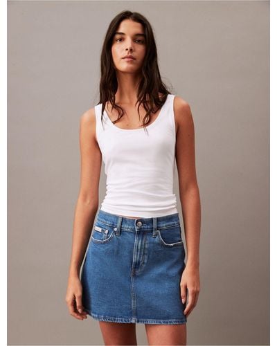 Calvin Klein Denim Mini Skirt - Blue