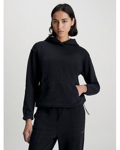 Calvin Klein Sudadera con capucha de felpa de algodón - Azul