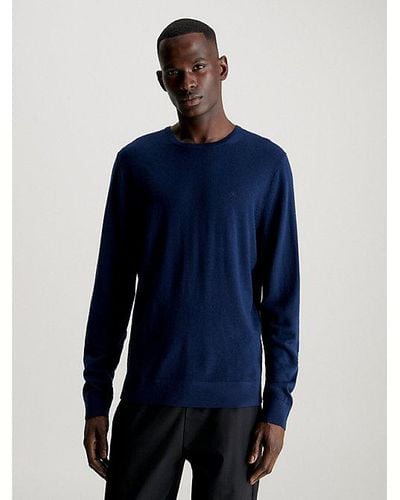 Calvin Klein Jersey de lana merino - Azul