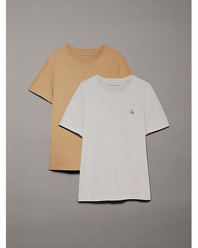 Calvin Klein 2-pack T-shirts Met Monogram - Wit