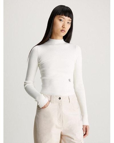Calvin Klein Jersey de algodón slim - Neutro