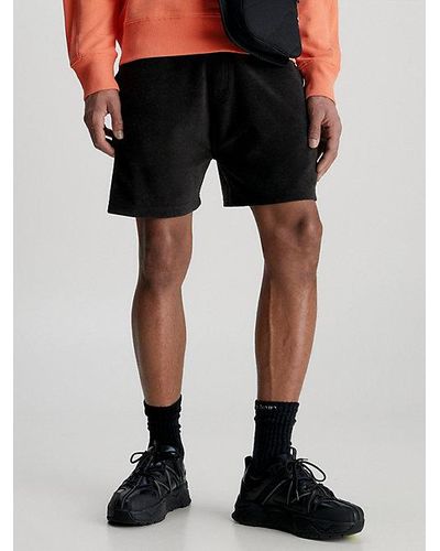 Calvin Klein Shorts de chándal de rizo - Negro
