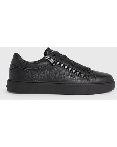 Calvin Klein Leather Trainers - Black