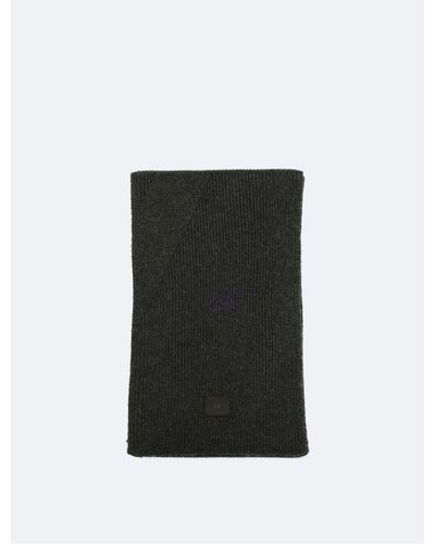 Calvin Klein Solid Ribbed Scarf - Black