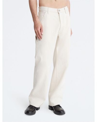 Calvin Klein Wide Leg Carpenter Jeans - White