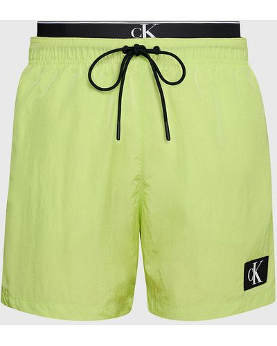 Calvin Klein Short de bain court avec double ceinture - CK Monogram - Vert