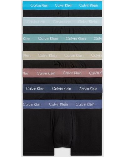 Calvin Klein Lot de 7 boxers taille basse - Cotton Stretch - Bleu