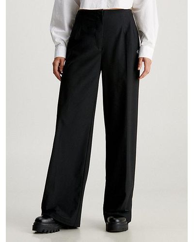 Calvin Klein Pantalones de punto de pernera ancha - Negro