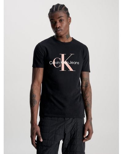Calvin Klein T-shirt slim avec monogramme - Noir
